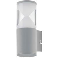 eglo LED Aussen-Wandlampe Helvella Silber, Klar-Satiniert - 