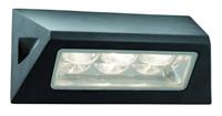 Searchlight LED Outdoor - buiten wandverlichting - 21 x 11,4 cm - 3W LED incl. - IP44 - zwart