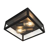 Qazqa Industriële buitenplafondlamp Zwart