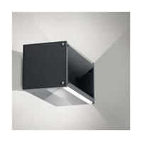 novaluce Nova Luce Twin - buiten wandverlichting - 20 x 10 x 10 cm - 2 x 5W LED incl. - IP54 - donkergrijs