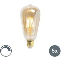 luedd 5er Set E27 dimmbare LED Glühlampen ST64 goldline 5W 360 lm 2200K - 
