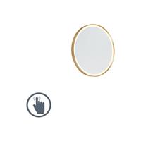 qazqa Runder Badezimmerspiegel Gold inkl. LED mit Touch Dimmer - Miral