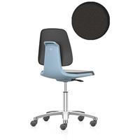 bimos Arbeitsdrehstuhl, Fünffuß mit Rollen Sitz mit Stoffbezug, blau