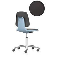 bimos Arbeitsdrehstuhl, Fünffuß mit Rollen Sitz mit Kunstlederbezug, blau