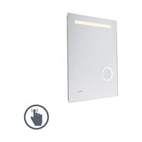 qazqa Badezimmerspiegel inkl. LED mit Touch Dimmer und Uhr - Miral