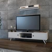 homemania TV-Tisch Aspen 130x40x35 cm Weiß - 