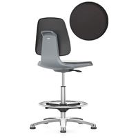 Bimos Werkstoel Labsit hoog, integraalschuim, glijders, B 450 x D 420 x H 520 - 770 mm, antraciet