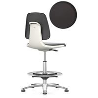 Bimos Werkstoel Labsit hoog, integraalschuim, glijders, B 450 x D 420 x H 520 - 770 mm, wit