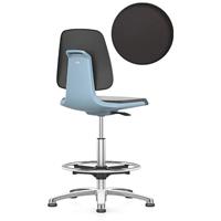 Bimos Werkstoel Labsit hoog, integraalschuim, glijders, B 450 x D 420 x H 520 - 770 mm, blauw