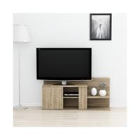 homemania Duru TV-Schrank mit Tueren, Regalen - aus dem Wohnzimmer - Nussbaum aus Holz, 122 x 33,3 x 55 cm - 
