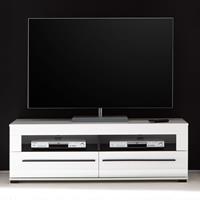 lomadox TV-Lowboard in Hochglanz weiß Hifi-Rack COLORADO-61 mit 2 Schüben BxHxT: 140x47x42cm