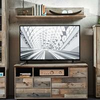 lomadox TV-Möbel Set Lowboard mit Wandregal BRANSON-36 in Driftwood brau B x H x T ca.: 130 x 170 x 52 cm