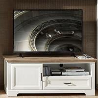 lomadox TV-Lowboard klein JÜLICH-36 im Landhaus-Design Pinie hell Nb. und Artisan Eiche B/H/T 143x54x51cm