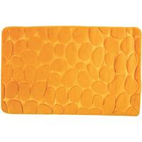 MSV Badkamerkleedje/badmat tapijt - kiezel motief - vloermat affraan geel - 50 x 80 cm aagpolig - Badmatjes
