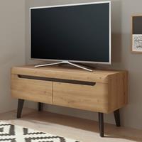 lomadox TV Lowboard im skandinavischen Design TIROL-61 Eiche Artisan mit schwarz B/H/T ca. 107/50/40cm