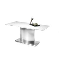 lomadox Esstisch ausziehbar KAPRUN-119 Tischplatte mit super white Glas, BxHxT: ca. 180-260x76x90 cm - 