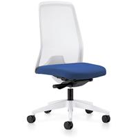 prosedia Bürodrehstuhl EVERY | Weiß | Harte Rollen | Enzianblau | Sitzhöhe 410 - 470 mm