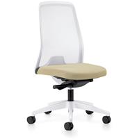 prosedia Bürodrehstuhl EVERY | Weiß | Weiche Rollen | Beige | Sitzhöhe 410 - 470 mm |