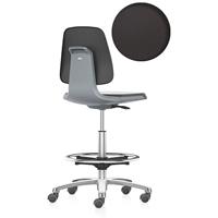 Bimos Werkstoel Labsit hoog, integraalschuim, zit-stop-wielen, B 450 x D 420 x H 560 - 810 mm, antraciet