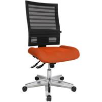 certeo Bürodrehstuhl | Mit hoher Netz-Rückenlehne | Schwarz-Orange | Topstar - 