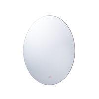 beliani Badspiegel LED-Beleuchtung oval 80x60 cm Antibeschlagsystem Touch Sensor Mazille