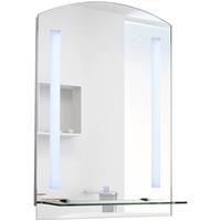 homcom LED Badspiegel Wandspiegel Aluminium Badezimmerspiegel mit LED Licht Beleuchtung weiß Licht 50 x 4 x 70 cm