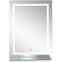 kleankin LED Badspiegel | Glas-Ablage | 38W | 50 x 4 x 70cm | Silber
