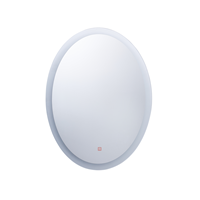 beliani Badspiegel LED-Beleuchtung oval 80x60 cm Antibeschlagsystem Touch Sensor Viriat