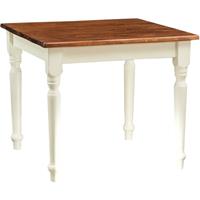 biscottini Tisch im Country-Stil aus massivem Lindenholz mit antikierter weißer Struktur und Platte aus Nussholz. Made in Italy - 