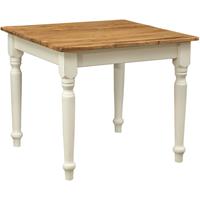 biscottini Tisch im Country-Stil aus massivem Lindenholz mit antikierter weißer Struktur und natürliche Platte. Made in Italy - 