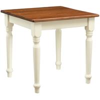 biscottini Fester Tisch im Country-Stil aus massivem Lindenholz mit antikierter weißer Struktur und Platte aus Nussholz. Made in Italy - 