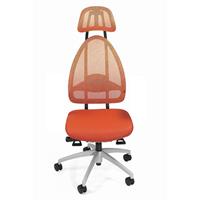 Topstar Design kantoordraaistoel, met hoofdsteun en rugleuning van gaas, totale rugleuninghoogte 830 mm, oranje