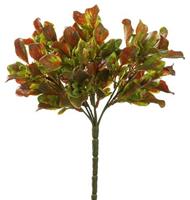 Flower & Style Kunstpflanzen & -blumen Blätterbusch grün-maroonbraun 25 cm (grün)