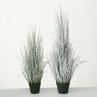 Boltze Kunstpflanzen & -blumen Gras im Topf 88 cm (1 Stück) (weiss)