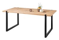 lomadox Massivholztisch AMSTERDAM-119 mit Tischplatte aus Eiche massiv geölt, im Industrial Look, BxHxT: ca. 180x75x90 cm
