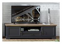 lomadox TV-Lowboard groß JÜLICH-36 im Landhaus Design Dekor Graphit und Artisan Eiche Nb. B/H/T 193x54x51cm