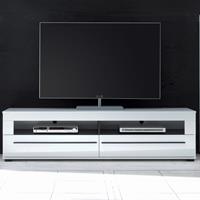 lomadox TV-Lowboard COLORADO-61 in weiß Hochglanz mit 2 Schubkästen modernes Design BxHxT: 180x47x42cm