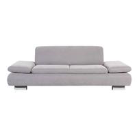 Sofa 2,5-Sitzer TERRENCE-23 Veloursstoff Farbe silber Sitzhärte weich B: 221cm T: 90cm H: 76cm