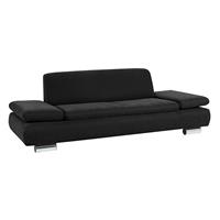 Sofa 2,5-Sitzer TERRENCE-23 Veloursstoff Farbe schwarz Sitzhärte weich B: 221cm T: 90cm H: 76cm