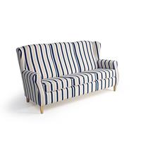 Sofa 3-Sitzer LORRIS-23 Flachgewebe Farbe blau Sitzhärte mittel B: 193cm T: 86cm H: 103cm