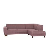 Sofa 2,5-Sitzer links mit Ecksofa rechts BLACKPOOL-23 Flachgewebe (Leinenoptik) Farbe aubergine Sitzhärte mittel B: 248cm T: 188cm H: 75cm