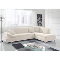 Sofa 2,5-Sitzer links mit Ecksofa rechts TERRENCE-23 feines Strukturgewebe Farbe creme Sitzhärte weich B: 270cm T: 190cm H: 76cm