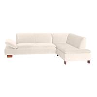 Sofa 2,5-Sitzer links mit Ecksofa rechts TERRENCE-23 Samtvelours Farbe creme Sitzhärte weich B: 270cm T: 190cm H: 76cm