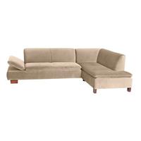 Sofa 2,5-Sitzer links mit Ecksofa rechts TERRENCE-23 Samtvelours Farbe sand Sitzhärte weich B: 270cm T: 190cm H: 76cm