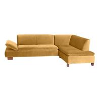 Sofa 2,5-Sitzer links mit Ecksofa rechts TERRENCE-23 Samtvelours Farbe mais Sitzhärte weich B: 270cm T: 190cm H: 76cm