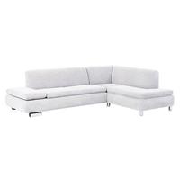 Sofa 2,5-Sitzer links mit Ecksofa rechts TERRENCE-23 Veloursstoff Farbe creme Sitzhärte weich B: 270cm T: 190cm H: 76cm