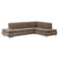 Sofa 2,5-Sitzer links mit Ecksofa rechts TERRENCE-23 Veloursstoff Farbe sahara Sitzhärte weich B: 270cm T: 190cm H: 76cm