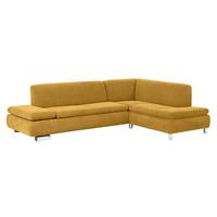 Sofa 2,5-Sitzer links mit Ecksofa rechts TERRENCE-23 Veloursstoff Farbe mais Sitzhärte weich B: 270cm T: 190cm H: 76cm