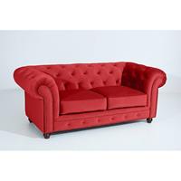 Sofa 2-Sitzer ORLEANS-23 Samtvelours Farbe rot Sitzhärte mittel B: 196cm T: 100cm H: 77cm