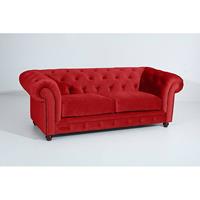 Sofa 2,5-Sitzer ORLEANS-23 Samtvelours Farbe rot Sitzhärte mittel B: 216cm T: 100cm H: 77cm